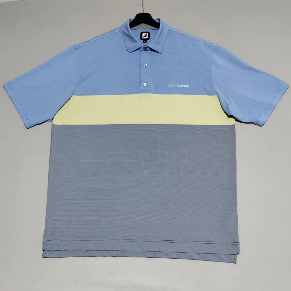 Footjoy Golf Polo The Players Men's XXL Striped Colorblock Performance Stretch - Picture 2 of 16